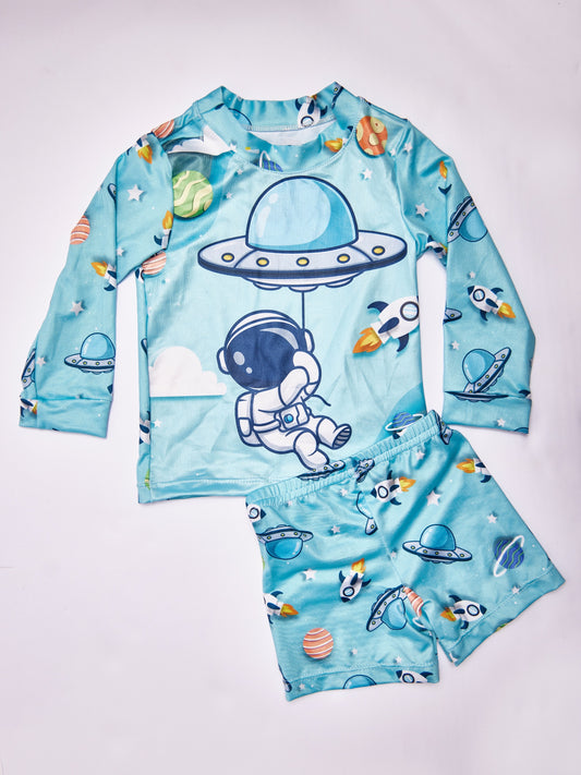 Space Explorer Baby Blue Swim Set